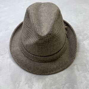 Dobbs Fifth Avenue Wool Fedora Hat 7 1/8 Brown Plaid Feather USA